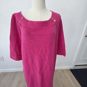 Lilly Pulitzer Pink Oversized Blouse Short Sleeve